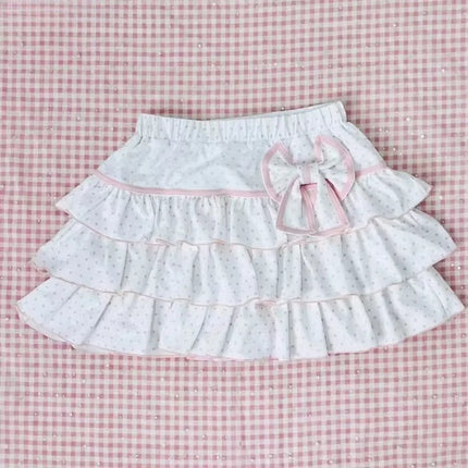 Mini Skirts for Women Sweet Cute Jupe Fashion Summer Japanese 2026 Faldas Mujer De Moda Bow Polka Dot Ruffles Y2k Skirt