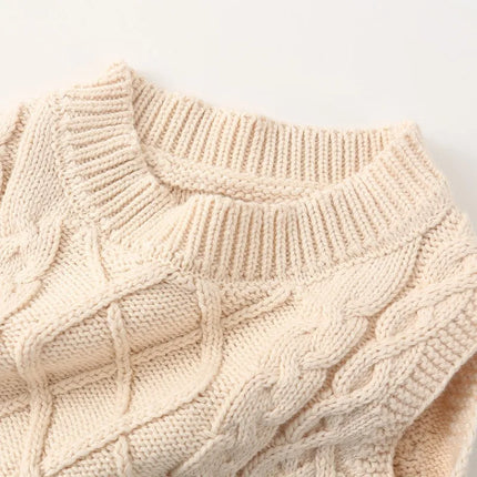 2024 Spring Autumn New Baby Boy Diamond Vest Sweater Fashion Infant Girl Cotton Knitted Sleeveless Tops Toddler Solid Clothes