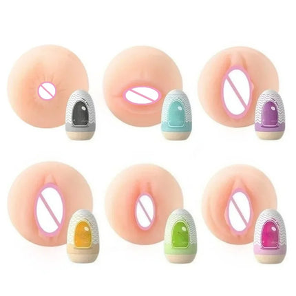 Masturbator Cup Real Egg Portable Stimulating Penis Massager Trainer Pocket Pussy Blowjob Adult Sex Toy Vaginal Anal for Male 18