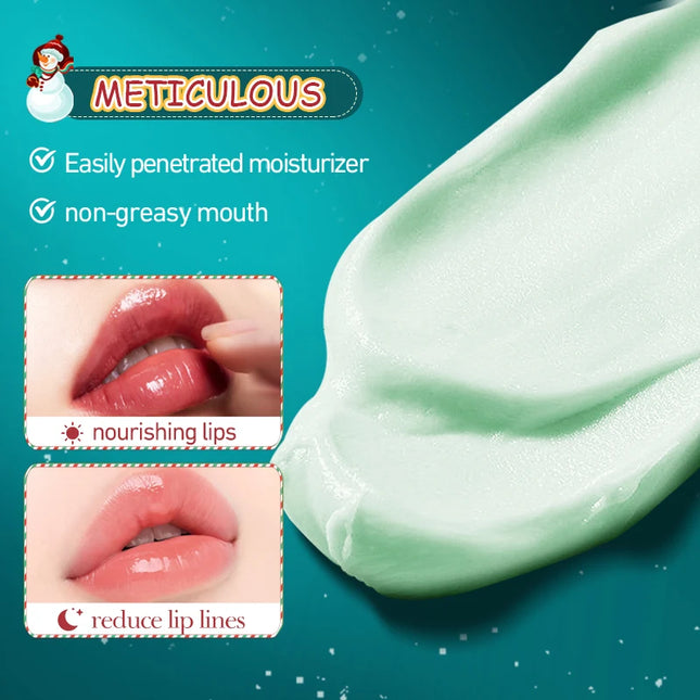 SADOER Christmas Moisturizing Lipstick Anti-Wrinkle Hydrating Repair Nourishing Plump Lips Lip Balm Lip Plumper Skin Care