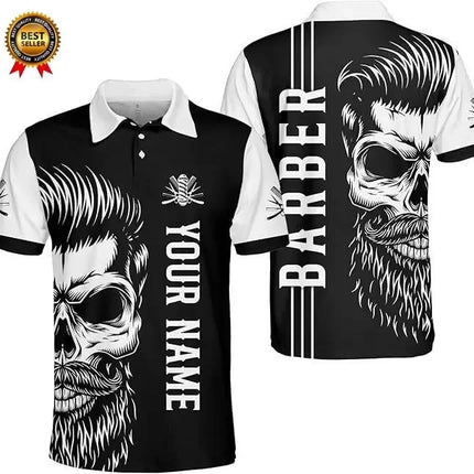 2025 Barber Short Sleeve Polo Shirts For Men Clothing Hairdresser Cosplay POLO Shirt Custom Name Uniform Jersey Male Y2k Tops