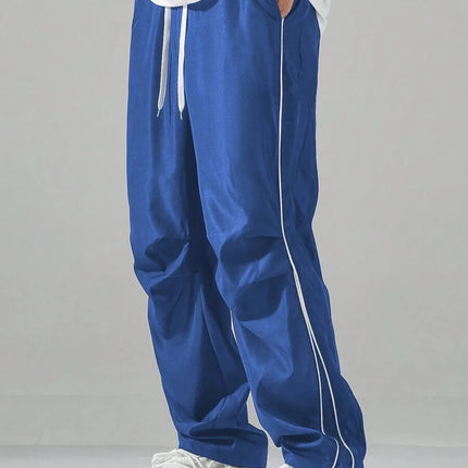 Spring Summer New Men American Streetwear Vintage Functional Cargo Pants Outdoor Sports Casual Loose Straight Leg Trousers