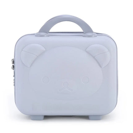 14-Inch Portable Bear Cosmetic Box Luggage Box Password Lock Cartoon Storage Travel Box Wedding Favor Lightweight Unisex