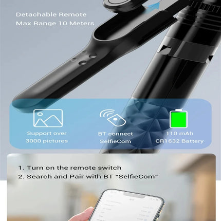 COOL DIER New 1.7M Wireless Selfie Stick Tripod Foldable Stand For Gopro Action Cameras Smartphones Balance Steady Shooting Live