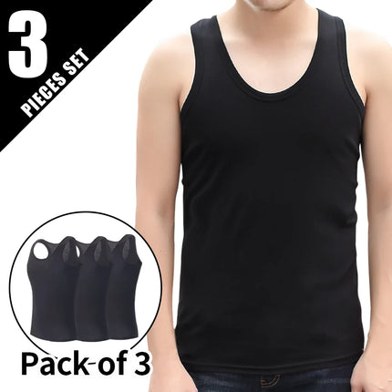 9/5/3 Pack Men's Four Seasons Pure Color Simple Joker Fashion Vest Loose Sports Running Fitness Mountaineering Top Teenager T