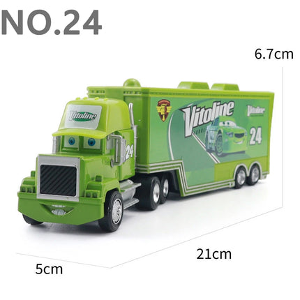 Pixar Cars Truck Storm Jackson Model Car 1/55 Die Casting Container Trucks Racing Toys Children's Birthday Gifts Collectibles