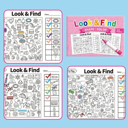 Drawing Book Coloring Book Interactive Activity for Look and Find Games 1000+ Patterns Searching for Hidden Items Game Toy Book