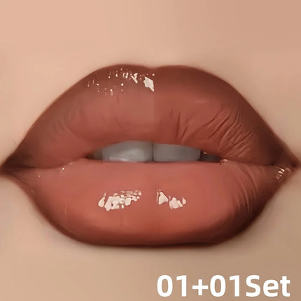 Lip Liner & Gloss Duo Set, 3D Precision Contour, High Shine Hydrating, Waterproof Sweatproof, No Smudge Longwear