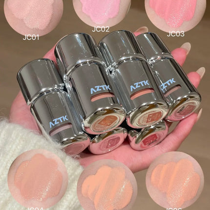 AZTK Liquid Blusher Jello Color Powder JC04  Moisturizing Highlight Beauty Expands Contracts Cheek Matte Face Makeup
