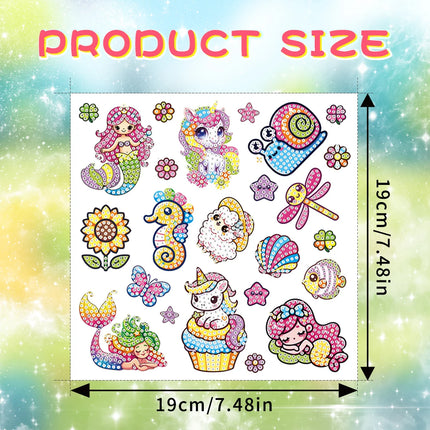 Children's Diamond Painting Sticker Set - DIY Sticker Art Gift - Cartoon Animal Diamond Painting Art Children's Toys