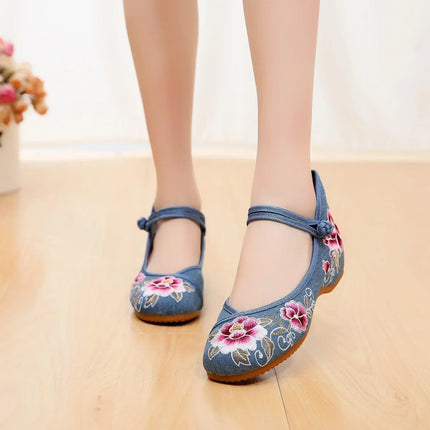 Casual Shoes for Women, Fashion Vintage Elegant Ethnic Style Embroidery Streetwear Chinese Style Women's Shoes, Summer New