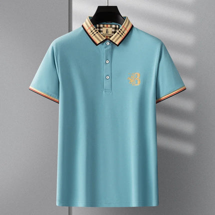 2025 new luxury men's short-sleeved summer high-quality designer boutique brand embroidered polo shirt business casual T-shirt
