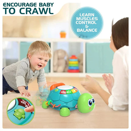 Baby 6-18 Months Music Turtle Crawling Light Sound Music Girl Boy Early Learning Educational Toys Infant Toddler Gifts