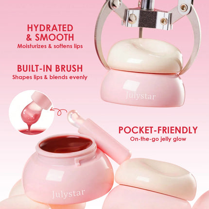 Little Round Jar Multi-Color Jelly Lip Balm for Lips and Cheeks Vibrant Colors Moisturizing and Nourishing Lip Nectar