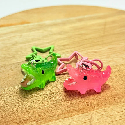 Creative cartoon cute mini crocodile keychain pendant mobile phone with key ring bag decoration pendant