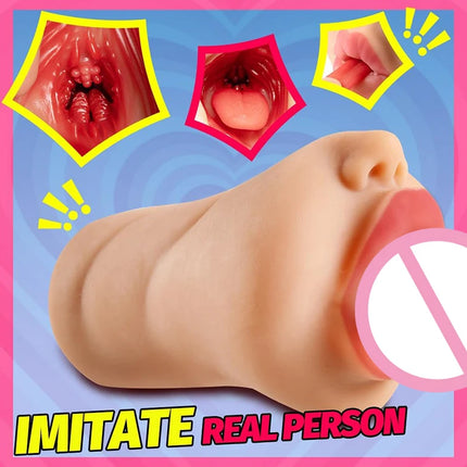 Oral Sex Toys Big Mouth Deep Throat to Pussy Toy Blowjob Sextoy Male Masterbator Pocket Pusssy Men's Masturbator Man Fake Vagina