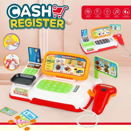 Simulation Shopping Cash House Toys Electronic Game Lighting And Sound Effects Supermarket Cashier Toys