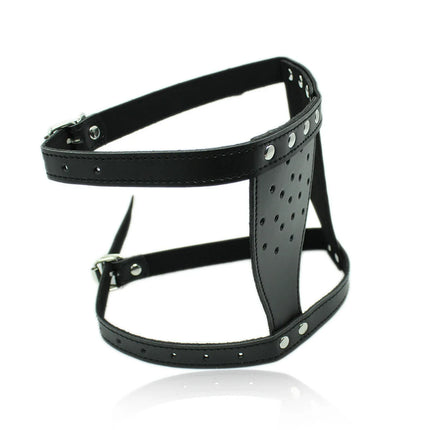 PU Leather Eye Mask Men Role Play Restraint Blindfold Masquerade Halloween Cosplay Costume Accessory