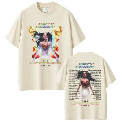 The Lifetimes World Tour T-shirt Katy Perry Merch T Shirt Oversize Y2k Women Men Causal Cotton Short Sleeve Harajuku Streetwear