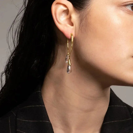 Fashion Jewelry 925 Silver Needle Resin Teardrop 2024 Trend New Back Front Dangle Earrings Hot Selling For Women Gift