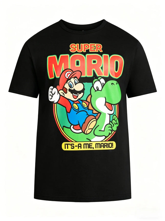 Super Mario Vintage Cartoon T-shirt Men Women Summer Cotton Y2K Clothing Fashion Casual Oversized Short Sleeve Tops Streetwear