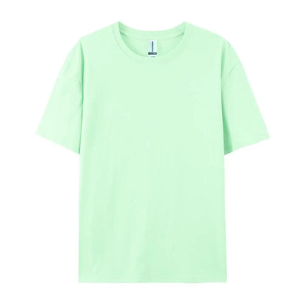 100% Cotton Solid Tshirts Men Woman Short Sleeve Fashion Brand Trend Casual Soft Clothing Tees Customized Products Summer Tops