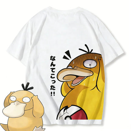 Pokemon 2026 Summer Men Cotton T - Shirt Streetwear Gengar & Koffing Fusion Print Oversized Casual Daily Wear Anime Fans Gift