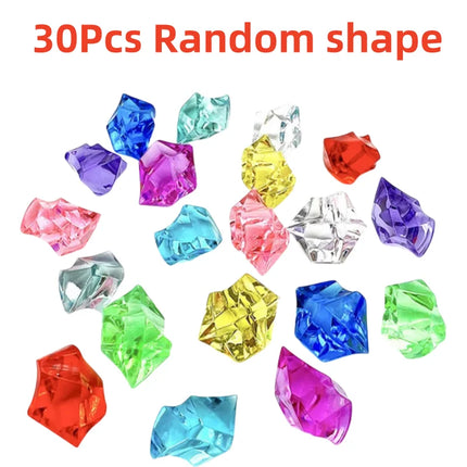 30Pcs Acrylic Crystal Diamond Gemstone Toys for Girls Colorful Treasure Chest Jewels Set Kids Birthday Gift  Christmas Gift