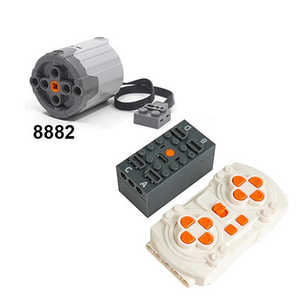 MOC Blue-tooth APP Remote Control Set - Rechargeable Battery Box Motor Set Speed Controller for PF Building Block Modifications
