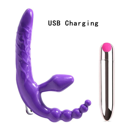 Strapless Strapon Dildo Vibrator Big Butt Plug Anal Toys for Adults Strap-ons for sex Lesbian Double Dildo Vibrators for Women
