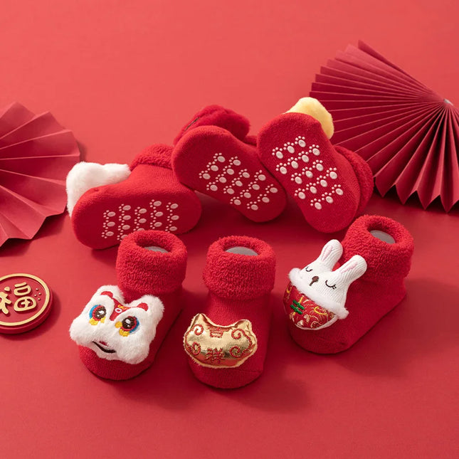 Newborn Cotton Winter Autumn Baby Girls Boys Kids Socks Infant Christmas Santa Claus Terry Warm slippers Children Sock 0-3years