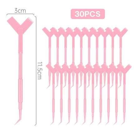 10/30/50PCS  Y Shape Eyelash Makeup Brushes Eyelash Extension Supplies Lash Accessories Reuseable Plastic Eyelash Perming Brush