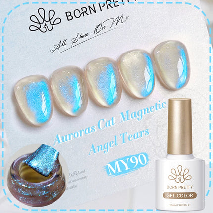 BORN PRETTY 10ml Silver Water Light Cat Magnetic Gel Nail Polish Nail Supplies Vernis Semi Permanent Gel for Fall Winter Nails