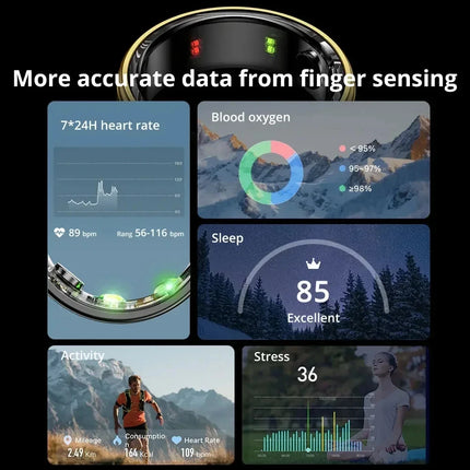 R06 Smart Ring Men Women Blood Pressure Sleep Heart Rate Health Monitor Smartring Waterproof Smart Rings Sports For Android IOS