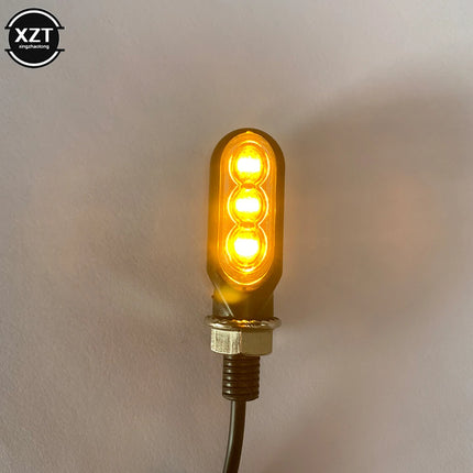 2PCS Universal 12V 3Led Mini Motorcycle LED Turn Signal Lamp Flash Indicator Lights Amber Running Light Accessories