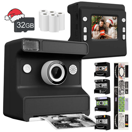 Kids Camera Instant Print Photo, Portable Thermal Printing Camera Toy with HD Digital Video, for 3-12 Years Old Boys Girls