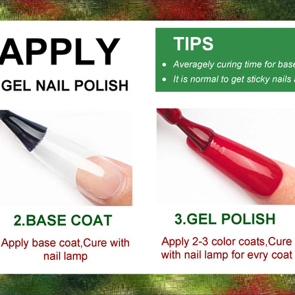 Christmas Gel Nail Polish Set, 6 Colors Sparkle Glitter Gold Silver Gel Polish New Year's Day Gifts for Ladies