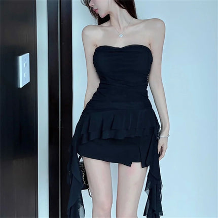 Fashion 2025 Ribbon Chest Top Women Spring Summer New Sexy Solid Vest Female Sleeveless Sweet Y2k Streetwear Lady Party Club