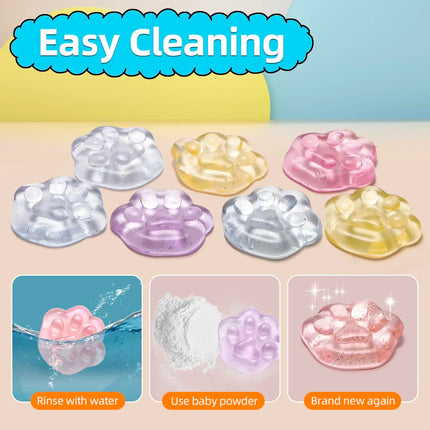 5-100pcs Mini Squishies Squishy Toy Cat Party Favors for Kids, Cat's paw Mochi Squishy Toys Kawaii Stress Reliever Anxiety Toys