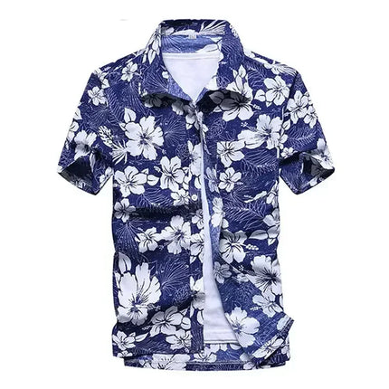 Fashion Mens Hawaiian Shirt Male Casual Colorful Printed Beach Aloha Shirts Short Sleeve Plus Size 5XL Camisa Hawaiana Hombre