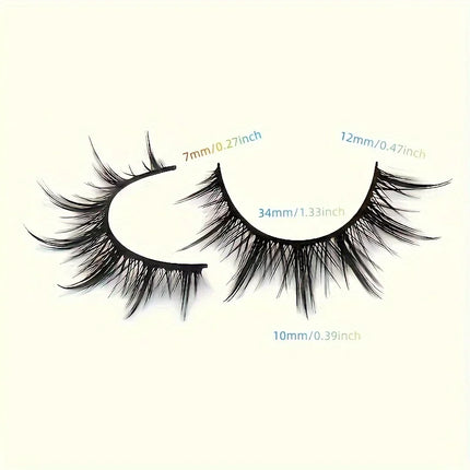 10 Pairs Deluxe C Curl False Eyelashes - Multi-Length Manga & Cosplay Lashes Set,Natural-to-Bold Fake Lashes Pair