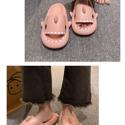 New Shark Slippers for Women Men Shoes Shark Flip Flops Beach Slides Female Home Slipper Bathroom Non-Slip Thick Sandals Couples