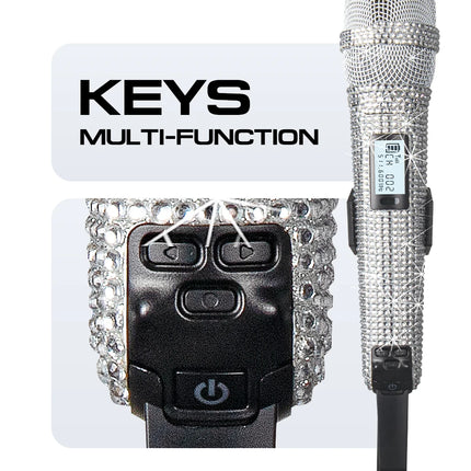 Wireless Karaoke Mic SKM9000 Custom Diamond-Encrusted  Microphone For Live Streams  Karaoke Shining Stage Essential