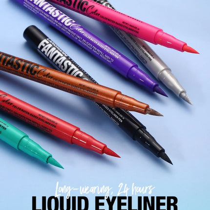 12 Colors Water-based Eyeliner Liquid Matte Red Quick-Drying Smudge-Proof Smooth Eyeliner Pen Long-Lasting Eyes Makeup Cosmetics