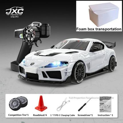 New 1:43 RC Drift Car, 2.4G Four-wheel Drive, with Steering Gyroscope Adjustable Speed Cool Light, JXC SP4301 RC Car Toy Gift