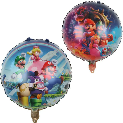 Cartoon Super Mary Balloon Set Mario Luigi Game Themed Birthday Party Decoration  Peach Princess Aluminum Film Balloon Kids Gift