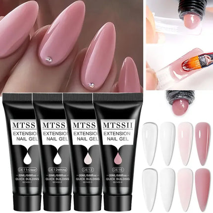 MTSSII 20m Extension Nail Gel Set Manicure Set Finger Quick Buliding Extension Gel Nail Polish Kit Soak Off UV Gel LED Nail Art