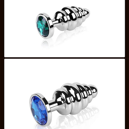 Metal Anal Plug Stainless Steel Butt Plug With Jewelry Colorful Crystal Anus Plug Adults Sex Toys for Men Women Gay Adult Game