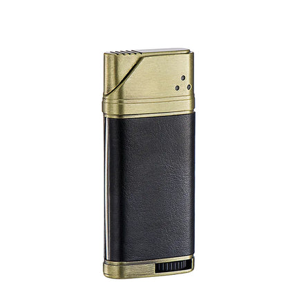 Refillable Butane Gas Lighter with Leather Cover Metal Windproof Turbo Torch Lighters Outdoor Portable Cigar Lighter Men's Gifts