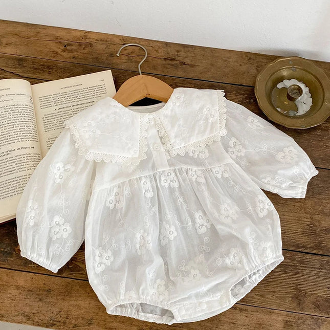 Autumn Infant Baby Girls Jumpsuit 0-24M Baby Romper Girls Clothing Spring Cotton Long Sleeve Embroidery Toddler Baby Girl Romper